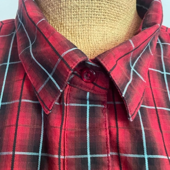 Panhandle Slim Red Plaid womens button down Shirt size XL - Picture 3 of 7